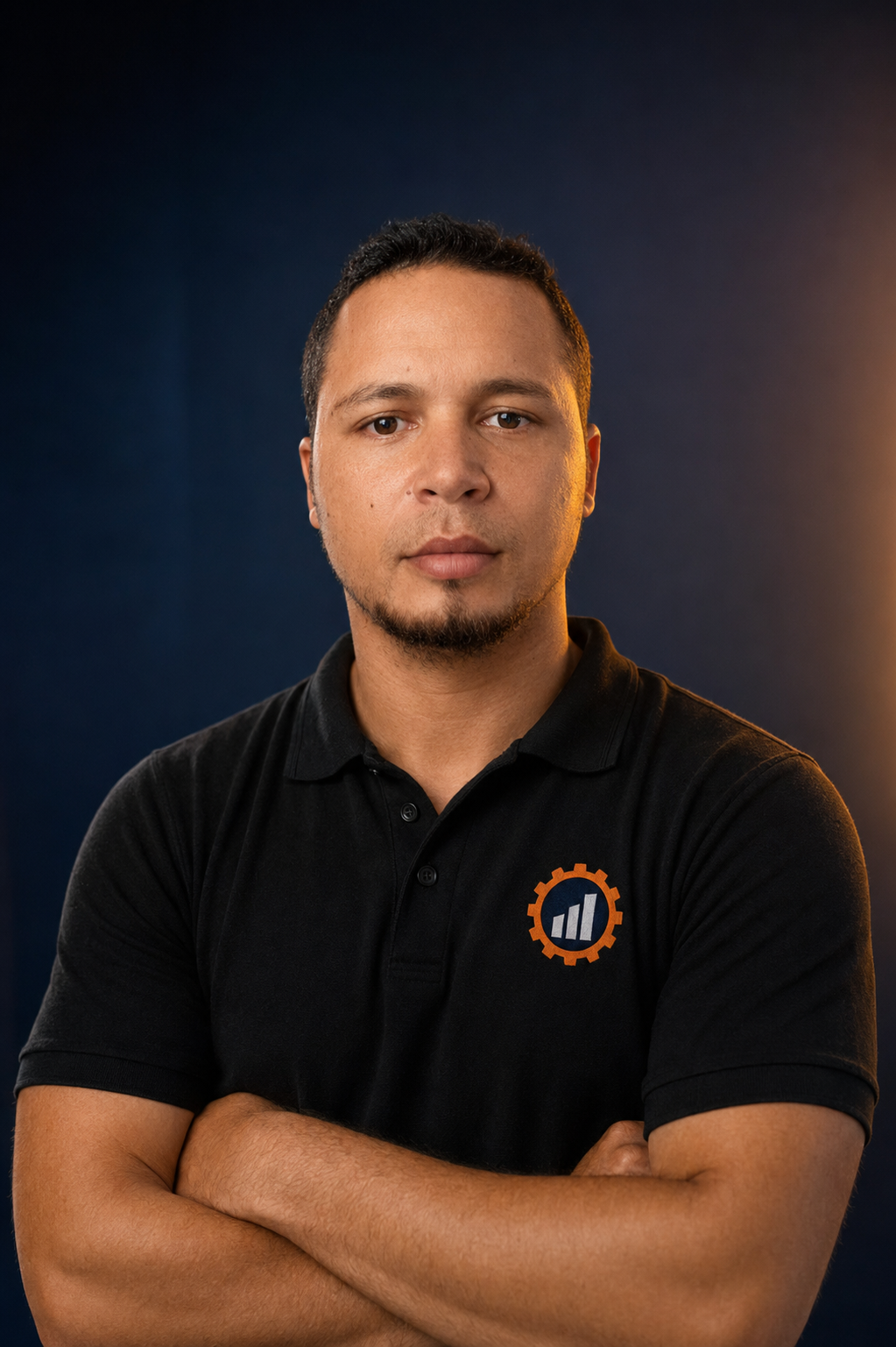 Giovanni, fondateur de La Machine à Devis, en polo noir